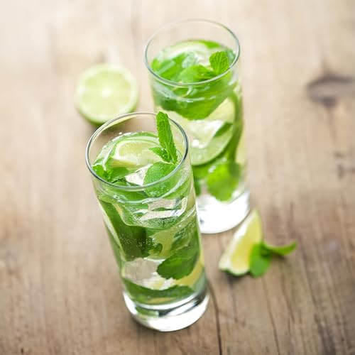 Final Touch Premium Mojito Set - Includes 2 Tom Collins Glasses & Wooden Muddler - 10oz Slim Highball Glasses with Thick Base - Complete Cocktail Kit for Perfect Mojitos (FTA1835)