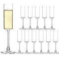 HAKEEMI Champagne Flutes Set of 12, 6 oz Champagne Glasses, Modern Sparkling Wine Glasses