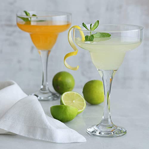 LAV Margarita Glasses Set of 4 - Margarita Cocktail Glasses 10.25 oz - Clear Daiquiri Glasses for Parties - Classic Cocktail Drinking Glasses for Frozen Drinks
