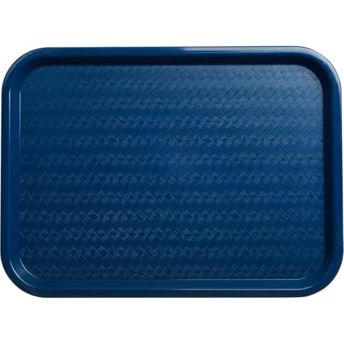 Carlisle FoodService Products Café Cafeteria Tray, Fast Food Tray for Restaurant or Commercial Use, 12" x 16", 1 Count, Blue