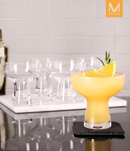 LUNA & MANTHA Martini Glasses, Martini Cocktail Glasses for Margarita, Manhattan, Cosmopolitan, Espresso, Home Bar, Evening Parties, Birthdays, Housewarming Gift,Set of 2-14oz