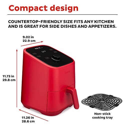 Instant Pot Vortex 2QT Mini Air Fryer, Small Air fryer that Crisps,Reheats,Bakes,Roasts for Quick Easy Meals,Includes over 100 In-App Recipes, is Dishwasher-Safe, from the Makers of Instant Pot, Red