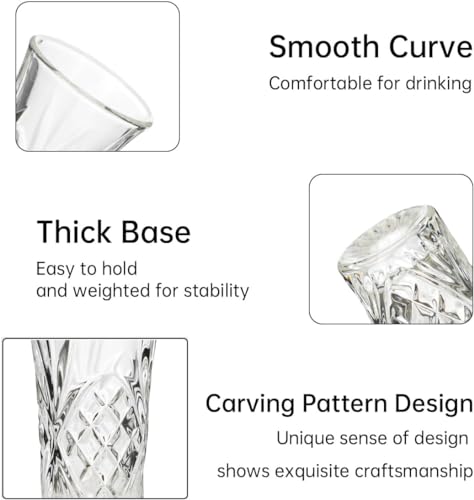 BCnmviku 2Pack Shot Glasses 65ML/2.2OZ Tequila Glasses Heavy Base Cordial Glasses
