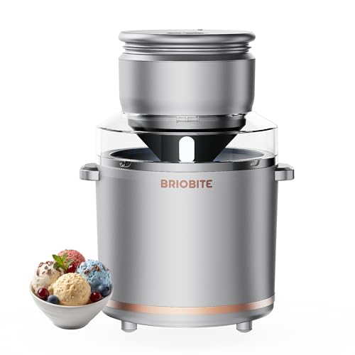 BRIOBITE 1.1 Quart Ice Cream Maker, Electric Ice Cream Machine for Gelato, Milkshakes & Sorbet,Perfect for 2-3