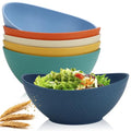 Homienly 60oz Wheat Straw Bowls Set of 6 Salad Bowls Large Popcorn Bowl Unbreakable Serving Bowls Microwave & Dishwasher Safe Bowl Set Centerpiece Bowls for Kitchen, Party, Decor, Camping (Multi)