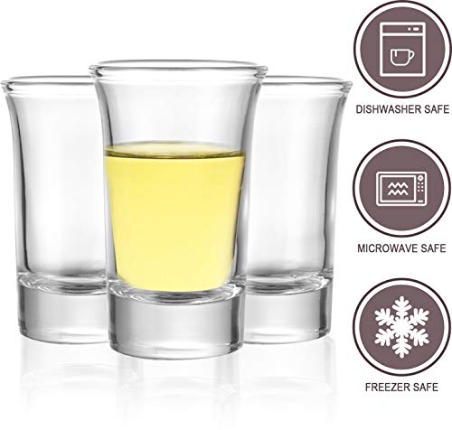 Encheng 40 Pack Shot Glasses Bulk Set,1.5 oz Whiskey Shot Glass with Heavy Base, Clear Glass Shot Cups for Whiskey, Vodka, Tequila, Liquor, Spirit, Home Bar, Restaurants