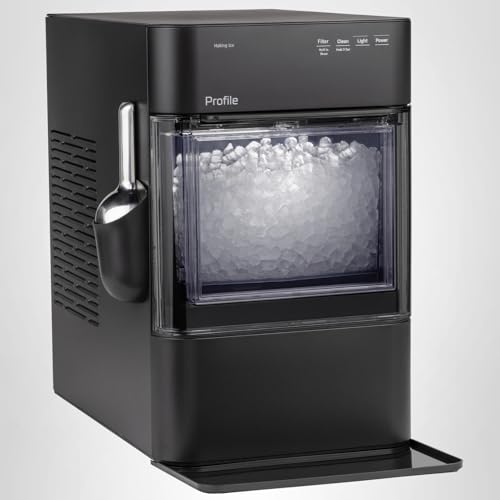 GE Profile Opal 2.0 Ultra Nugget Ice Maker with Scale Inhibiting Filter, Scoop Included, 38 lbs in 24 Hours, Pellet Ice Machine with WiFi & Smart Connected, Black