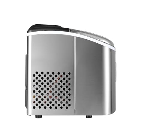 Frigidaire EFIC103-AMZ-SC Counter Top Maker with Over-Sized Ice Bucket, Stainless Steel, Self Cleaning Function, Heavy Duty, Stainless
