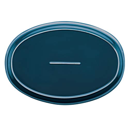 Rachael Ray Ceramics Bubble and Brown Oval Baker Set, 2-Piece, Marine Blue