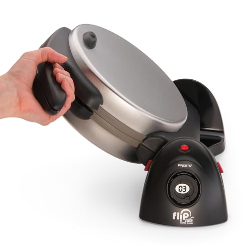 Presto 03510 Ceramic FlipSide Belgian Waffle Maker, Nonstick, Cool Touch Handles, Black