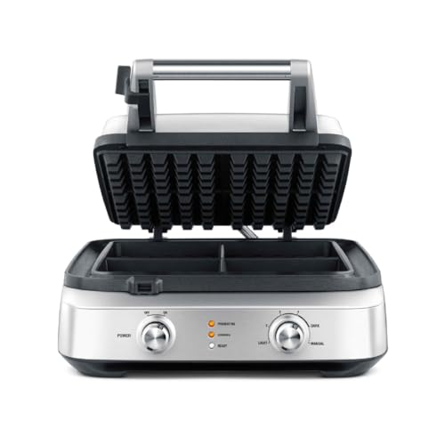 Breville BWM604BSS Smart Square Waffle Maker, 4 Slice Capacity, Brushed Stainless Steel