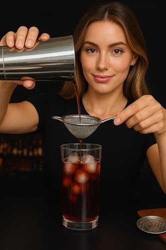 TheBarsentials Cocktail Strainer Set Stainless Steel Bar Tools with Stirring Spoon - Hawthorne, Julep, & Fine-Mesh Sifter for Drinks