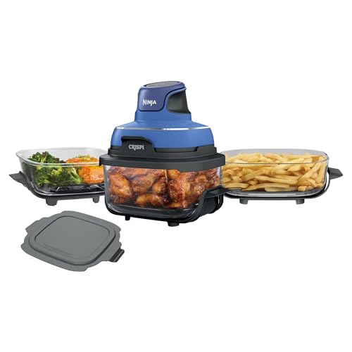 Ninja Crispi 5-in-1 Portable Glass Air Fryer Cooking System, 1500W, 6-Cup, 4-Quart & 2.5-Quart TempWare Containers
