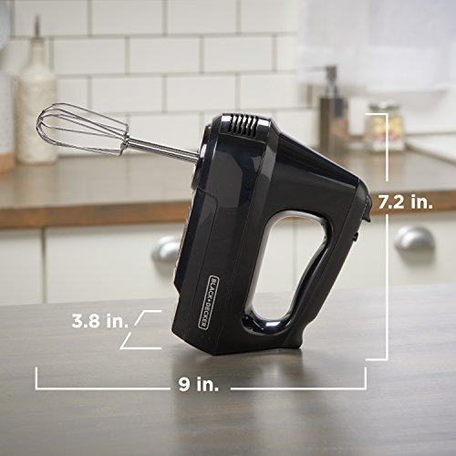 6-Speed Easy Storage Hand Mixer with 5 Attachments & Storage Case, Black