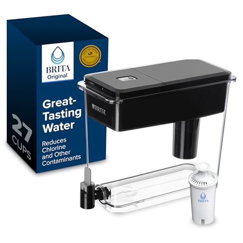 Brita Extra-Large 27-Cup Water Filter Dispenser with Standard Filter, WQA NSF/ANSI Certified, Removes Chlorine Taste &