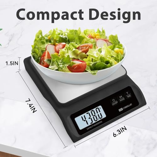 CYBERGIANT 13lb/0.1g Precision Digital Food Scale - Food Scale & Kitchen Scale for Meal Prep and Kitchen Baking - Espresso Coffee Scale, Gram Scale, Stainless Steel Platform & LCD Display - Black