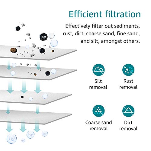 AQUA CREST AP110 Whole House Water Filter, Sediment Filter, 5 Micron, Replacement for 3M® Aqua-Pure AP110, Culligan® P5, APEC, GE FXUSC, Whirlpool®, Any 10" x 2.5" Home Water Filter, Pack of 6