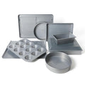 Calphalon Titan 10-Piece Nonstick Bakeware Set, Baking Sheet Set, Steel Core PFA-Free Nonstick Coating, Oven Safe, Includes Sheet Pans, Muffin Pan, Round Cake Pans, Loaf Pan and Cooling Rack - Silver