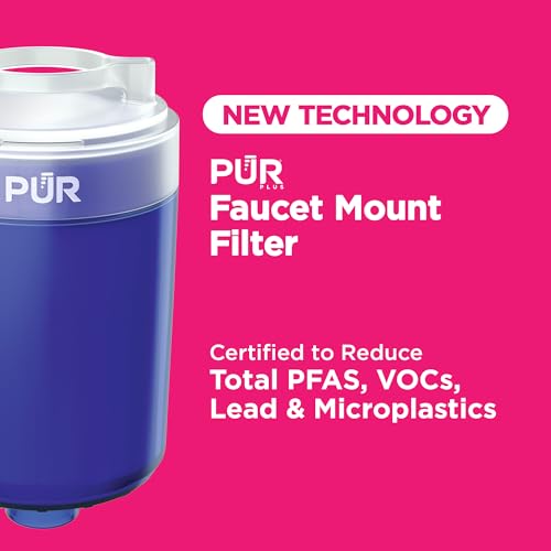 PUR PLUS Faucet Mount Replacement Water Filter 2-Pack, Genuine PUR Filter, 3-in-1 Powerful, Natural Mineral Filtration, Lead Removal, 6-Month Value, Blue (RF99992)