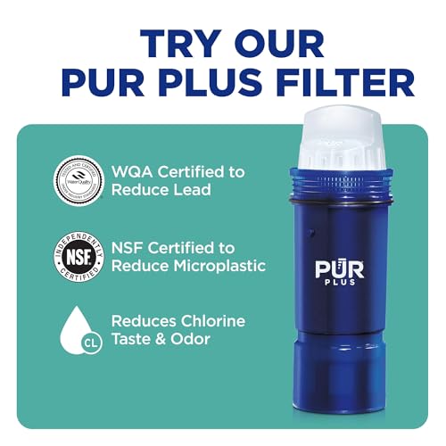 PUR Water Pitcher & Dispenser Replacement Filter 4-Pack, Genuine PUR Water Filter, 2-in-1 Powerful and Faster Filtration, 8-Month Value, Blue (PPF900Z4)