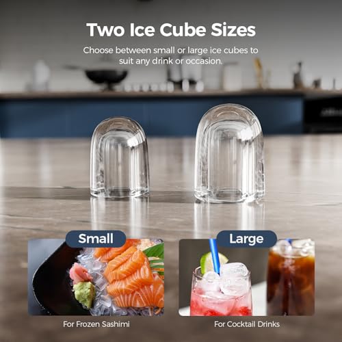 Electactic Ice Makers Countertop,26Lbs/24H,9 Cubes in 6 Mins,Portable Ice Maker Machine with Self-Cleaning,2 Sizes of Bullet Ice,Perfect for Home Kitchen(Black)