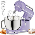 Camic Electric Stand Mixer,7.45 QT,10 Speeds with Dough Hook,Whisk, Flat Beater Attachments, Splash Guard, Easy-Carry Top Handle,3-IN-1 Kitchen Mixer for Baking Cakes Cookie Bread Salad (Purple)