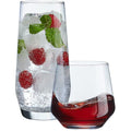 Le'raze Everyday Drinking Glasses Set of 8-4 Tall Highball Glass Cups & 4 Short Dof Drinking Glass, Kitchen Glasses for Cocktail, Iced Coffee, Beer, Ice Tea, Wine, Whiskey, Water, & Drinkware.