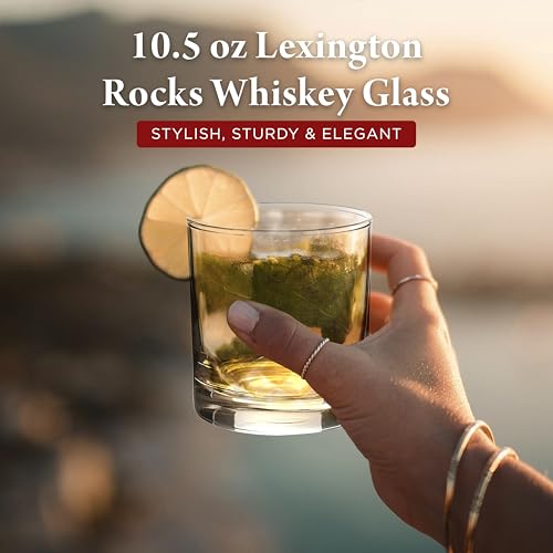 DISCOUNT PROMOS Lexington Rocks Whiskey Glass 10.5 oz, Set of 12, Bulk Pack - Perfect for Scotch, Bourbon, Whiskey, Cocktail - Clear