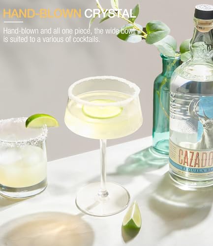 LUNA & MANTHA Martini Glasses, Martini Cocktail Glasses for Margarita, Manhattan, Cosmopolitan, Espresso, Home Bar, Evening Parties, Birthdays, Housewarming Gift,8oz-Set of 6
