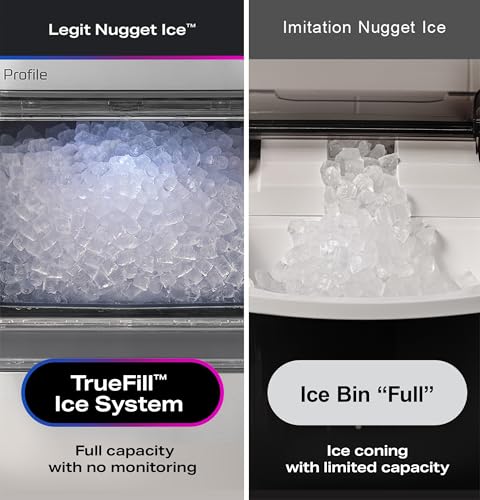 GE Profile Opal Ultra, Countertop Nugget Ice Maker, 1 Gal XL Side Tank, *Amazon Exclusive*, 38 lbs/Day, Pebble Pellet Crushed Ice Machine, WiFi Stainless Steel