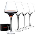 BACLIFE Red Wine Glasses Set of 4 – 20 oz Premium Crystal Wine Glass With Long Stem – Hand Blown Large Burgundy Wine Glasses for Wedding, Anniversary, Christmas
