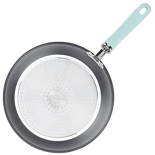 Rachael Ray 11-Piece Hard Anodized Aluminum Cookware Set, Light Blue Handles