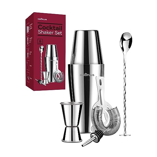 Cocktail Shaker, 27OZ Martini Shaker, Drink Shaker, Cocktail Shaker Set 6 Pcs,Boston Shaker, Bar Set, Cocktail Strainer, Bar tools, Bartender Kit, Stainless Steel Double Measuring Jigger, Mixing Spoon