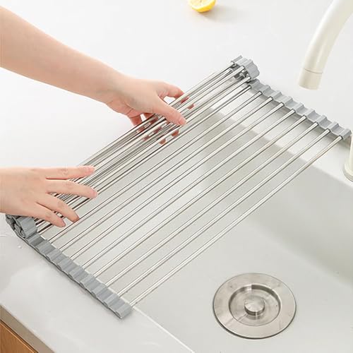 HGLuKGO Roll up Dish Drying Rack, 17.7"x15"