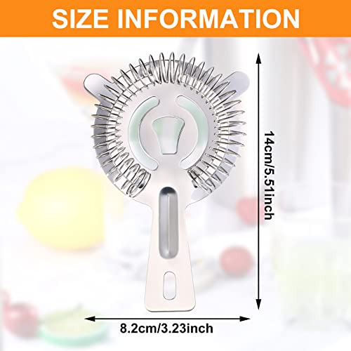 Perthlin 16 Pcs Bar Bartender Strainer Stainless Steel Drink Cocktail Strainers Silver Shaker Ice Bar Shelf or Bartenders Mixologists Drinking Water Filtering