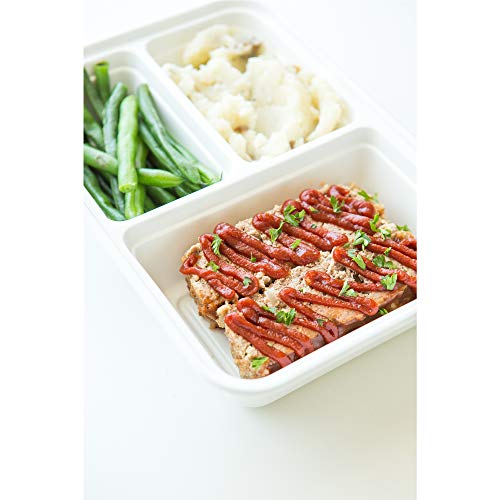 GoodCook Food Storage Containers for Meal Prep Rectangle Three Compartments & Made without BPA, 20-Piece, White
