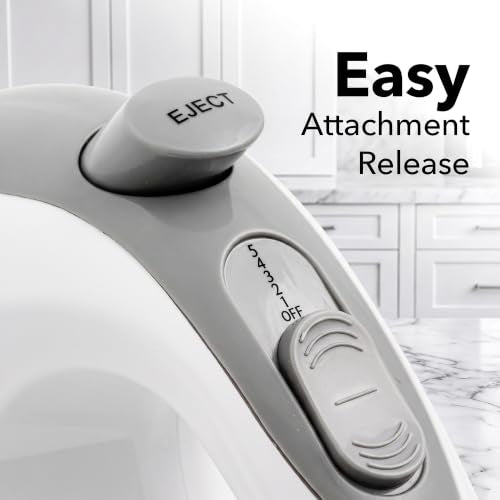 OVENTE 5-Speed Electric Hand Mixer with Storage Case,150W, White HM151W
