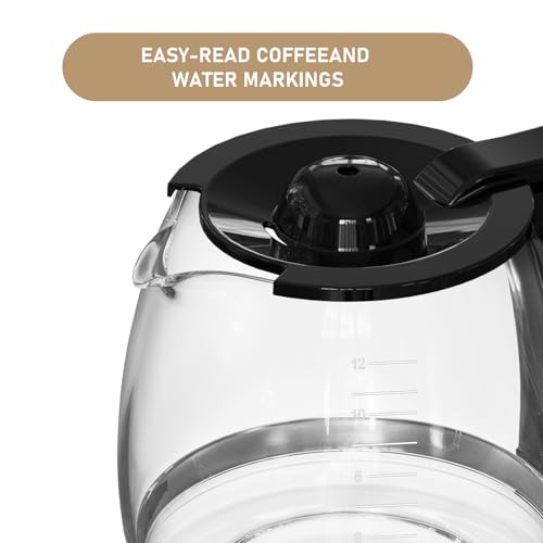 12-Cup Replacement Coffee Carafe Compatible with Hamilton Beach Coffee maker Pot 49902, 49915, 49905C, CM4309, 49317, 49467, 49611, 49904, 49934, 46230, 46290, 46293, 46294, 46299
