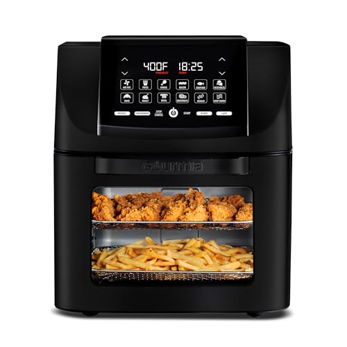 Gourmia Air Fryer, 14 Qt All-in-One Oven with Rotisserie, Digital Display with 12 Presets, Roast, Bake, Broil