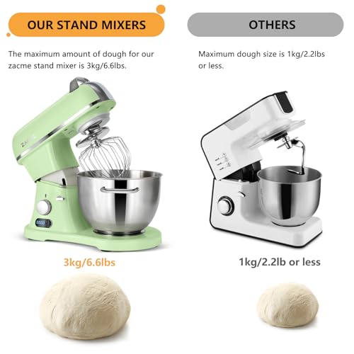 ZACME 8.4QT Commercial Stand Mixer 800W with Aluminum Die Casting Meets the Standard of NSF/ANSI 8-2023, Mixers Kitchen Electric Stand Mixer with Stainless Steel 8L Bowl, Dough Hook, Whisk and Beater