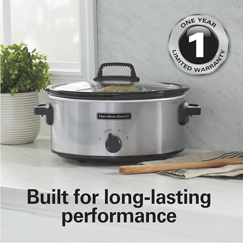 Hamilton Beach 6 Quart Slow Cooker With 3 Cooking Settings