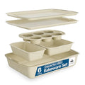 Bakken Swiss - Bakeware Set – 6 Piece – Stackable, Deluxe, Non-Stick Baking Pans for Professional and Home Cooking – Carbon Steel, White Stone Coating