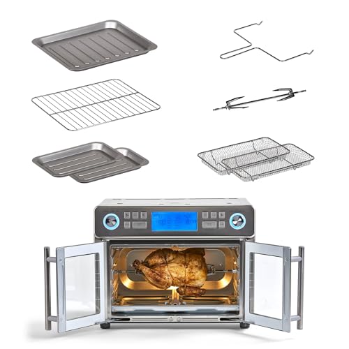 Emeril Lagasse Dual Zone 360 Air Fryer Oven Combo with French Door, 25 QT Extra Large, Cook Two Foods in Different Ways, Up to 60% Faster from Frozen to Finish