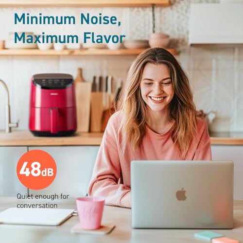 Cosori Lite 2.1 Qt Small Air Fryer, Max 400°F, 4-in-1, 97% less oil, Red