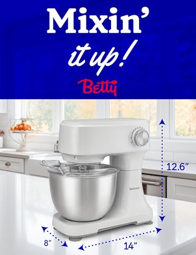 Betty Crocker 10-Speed Stand Mixer, 300 Watts, BC-4325W, White