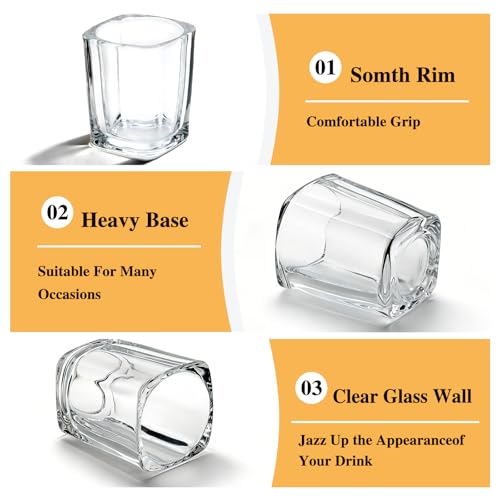 Flrolove 48 Pack Shot Glasses Bulk, 2.2 oz Clear Heavy Base Shot Glass, Whiskey Shot Glasses for Christmas Gift, Mini Square Shot Glass Set for Tequila, Vodka, Spirits & Liquors, Cocktail, Whiskey