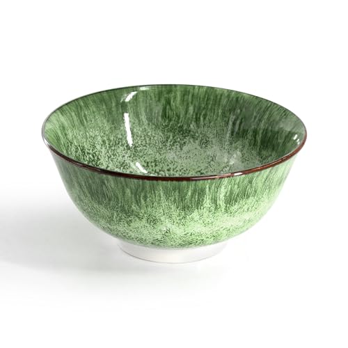 Elama Oceanus 16 Piece Round Shape Porcelain Double Bowl Dinnerware Set, Tableware Set, Table Setting- Service for 4 (Green)