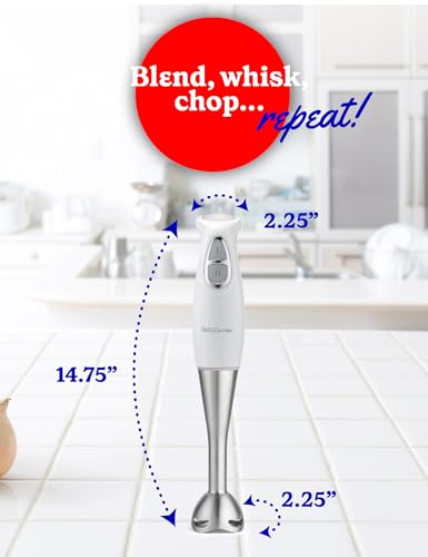 Betty Crocker 2-Speed Immersion Blender, 250 Watts, BC-4306W, White