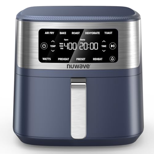 Nuwave Brio Plus 6-in-1 Air Fryer, 7-Qt Large Capacity, 50°F, 400°F Precise Temp Control, Non-Toxic PFAS-Free
