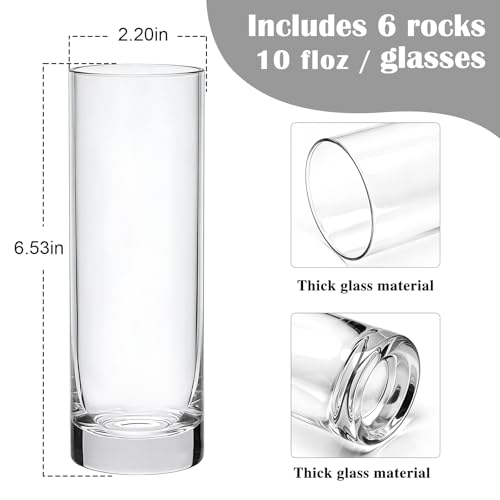 Cadamada Premium Highball 10oz Drinking Glasses,Highball Glasses,Cocktail Glasses,Set of 12 Clear Small Vases,Bar Glassware for Mojito, Whiskey, Cocktail